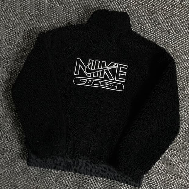 나이키 빅로고 크롭 쉐르파 자켓y 3375