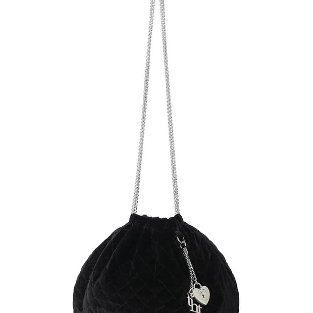 쓰리타임즈 와플 버킷백 블랙