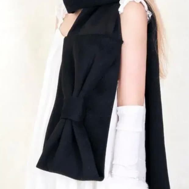 핀쿠노마루 리본 머플러 블랙
