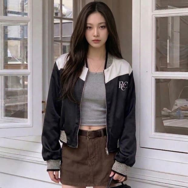 [로씨로씨] 바시티자켓 봄자켓 간절기자켓 크롭자켓 봄버자켓 로씨로씨자켓