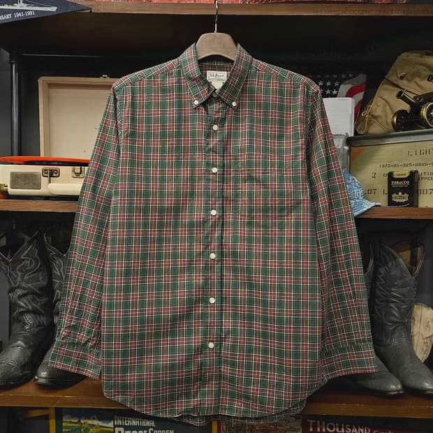 엘엘빈 클래식 스카치 플래드체크 버튼다운 셔츠 N1126