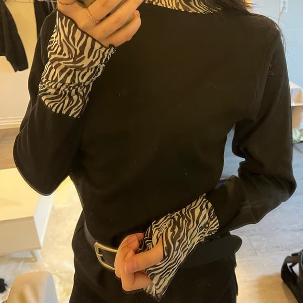 빈티지 지브라 패턴 티