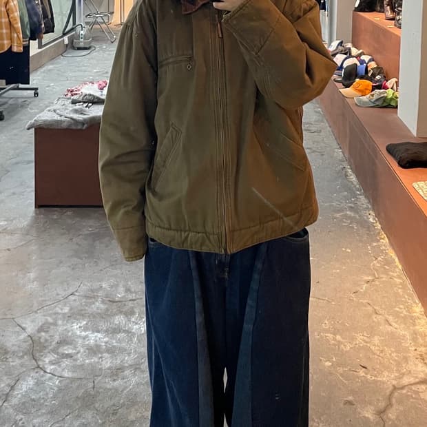 바나나리퍼블릭 레더 카라 카키 봄버재킷 H792