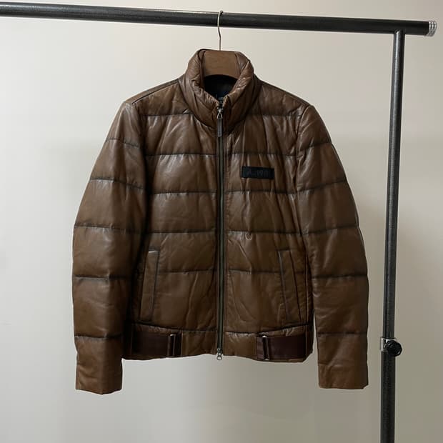 (M) Armani Jeans 아르마니 진스 브라운 투웨이 양가죽 패딩
