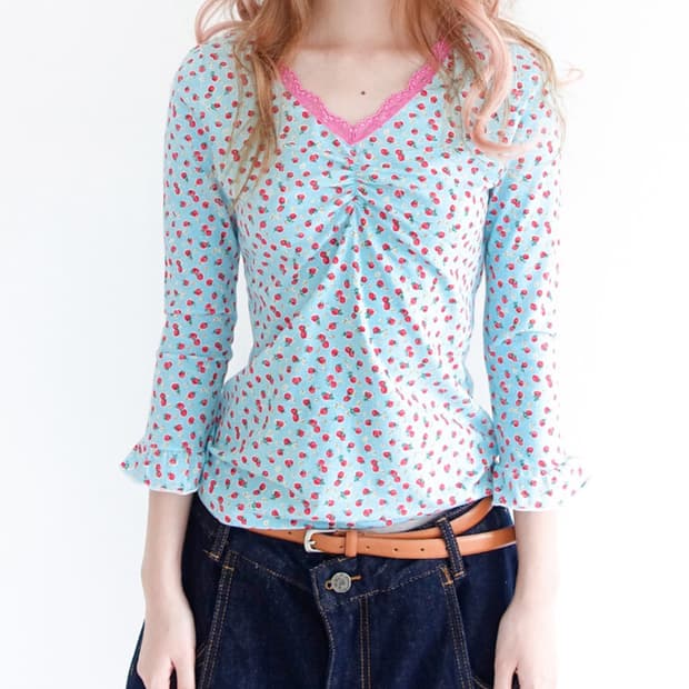 little strawberry lace top (mint)