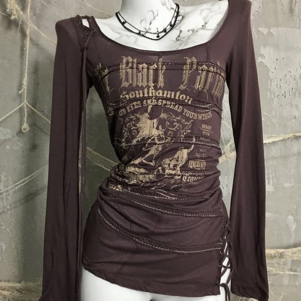 salvage 셀비지 그런지 딱붙 롱슬리브