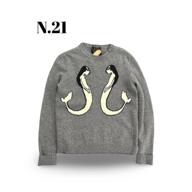 (90)N21머메이드카멜울스웨터
