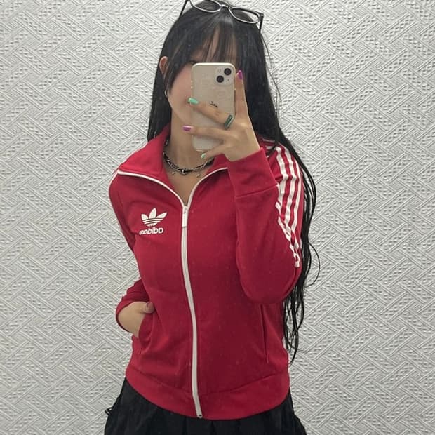 아디다스 00's Y2K 트랙탑 져지 다크핑크 집업 95 C06661