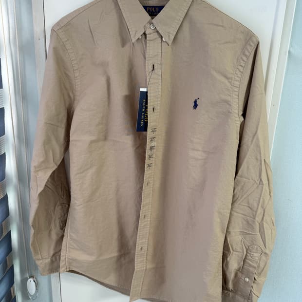 폴로 가먼트다이 셔츠 베이지