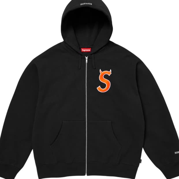슈프림 데빌 S 로고 후드집업 XL