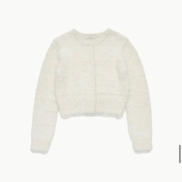 아모멘토 샤기가디건 아이보리