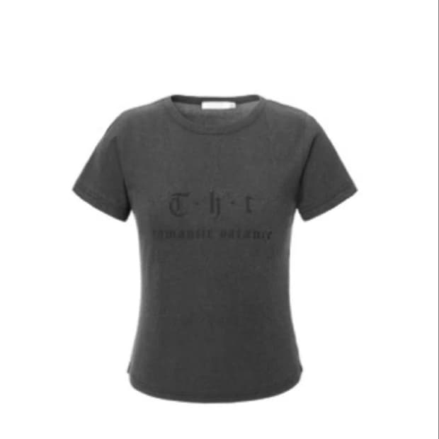 쓰리타임즈 vintage lettering tee 차콜