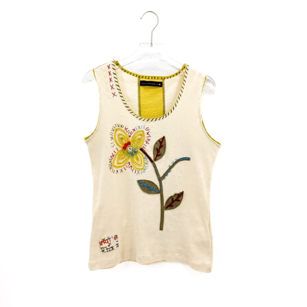 빈티지 플라워 패치워크 슬리브리스