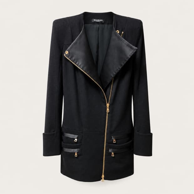 34 / 발망 12FW 울 사선 코트 자켓