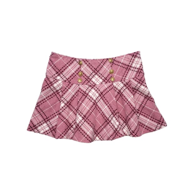 리즈리사 고전 라떼갸루 체크 미니 스커트
