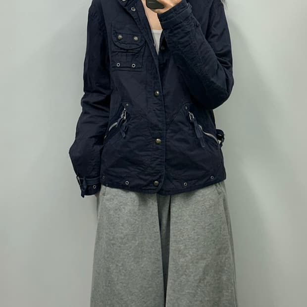 폴로 랄프로렌 네이비 유틸리티 퀼팅 후드 밀리터리 자켓