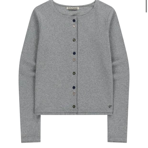 Coyseio Raw edge cardigan melange grey