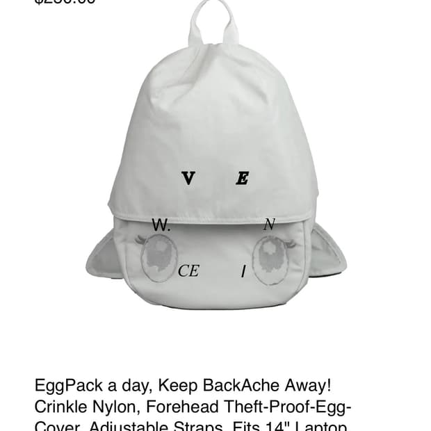 venicew egg pack 백팩 화이트
