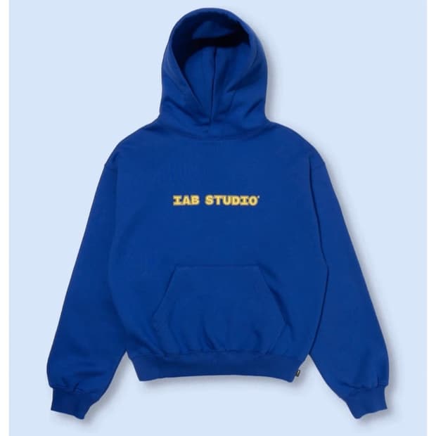 아이앱 스튜디오 아이앱 스트레이트 로고 후드 블루