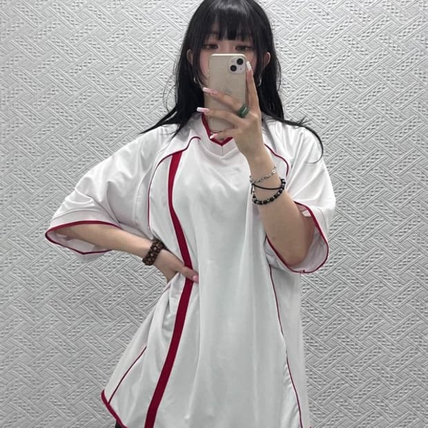 엄브로 올드스쿨 레트로 스포티 오버핏 져지 반팔티 XL C12312
