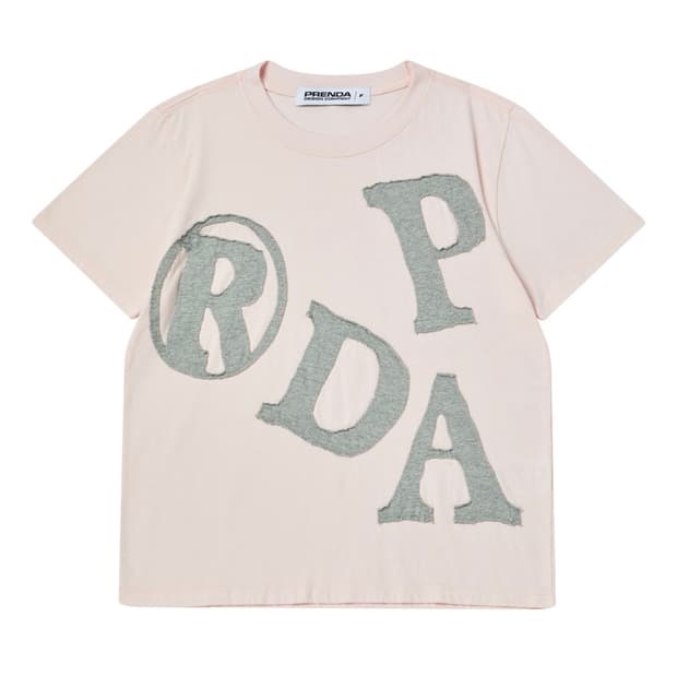 프렌다 빅패치크루넥티 라이트핑크 big patch crewneck tee