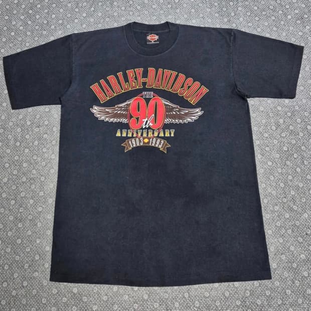 [XL]90s US Made 할리데이비슨 90주년 티셔츠 -349