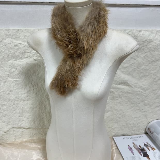 빈티지 라쿤퍼 목도리 머플러