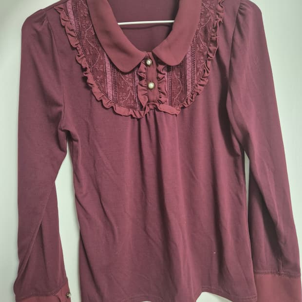 엑시즈팜 axes femme 버건디 블라우스