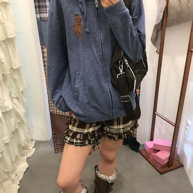 폴로 블루 빅포니 후드집업 