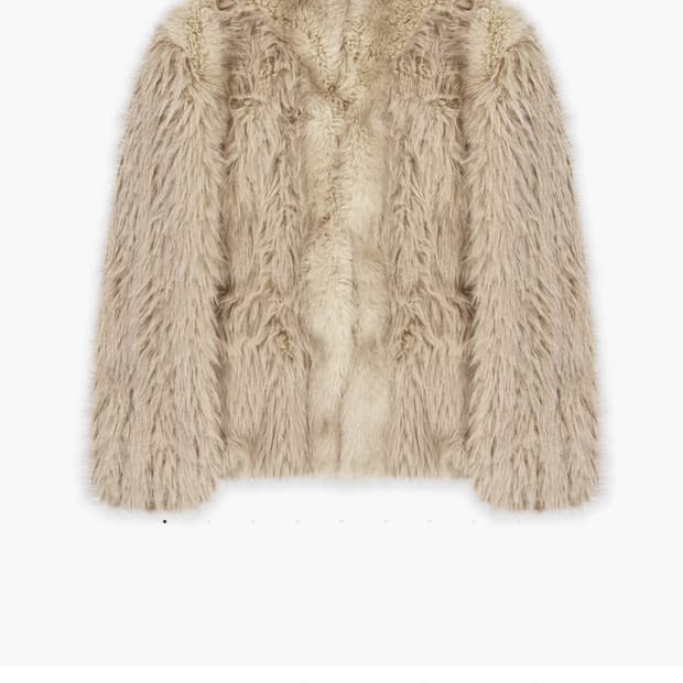 (새상품) 마지 셔우드 플레어 하프 퍼 자켓 베이지