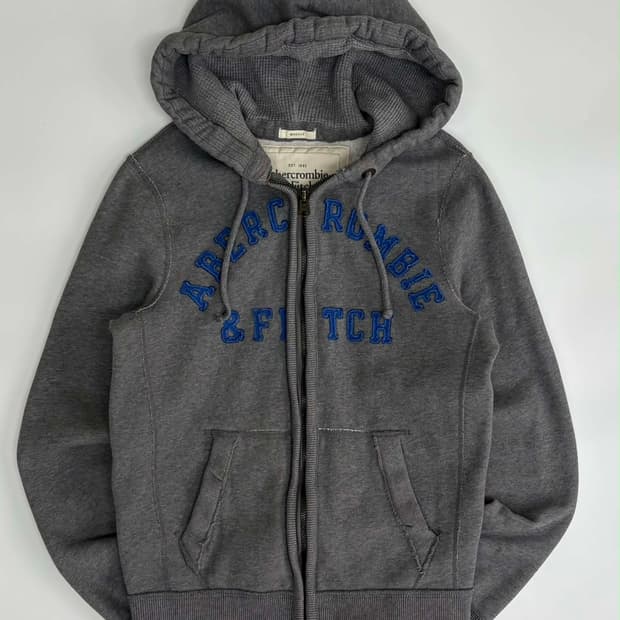 [M] 아베크롬비 y2k 올드스쿨 그레이 후드집업
