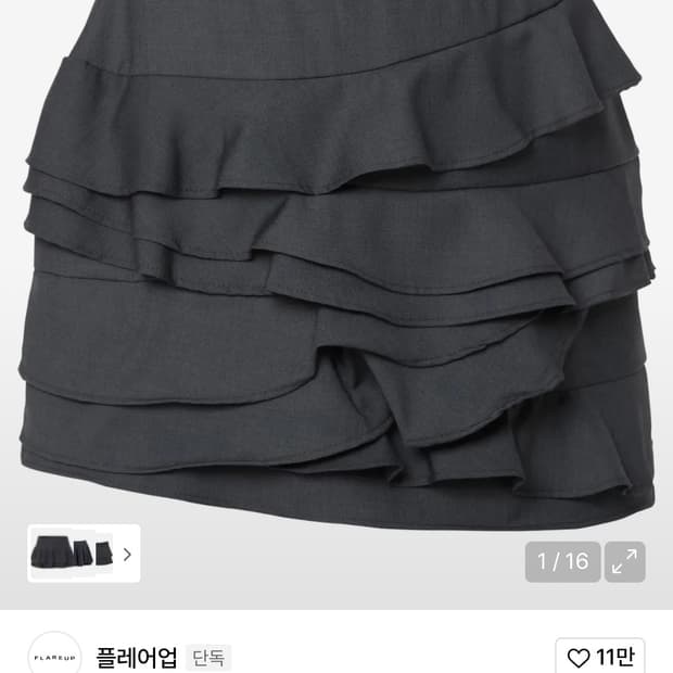 플레어업 Faye Frill Mini Skirt 프릴 미니 스커트 차콜