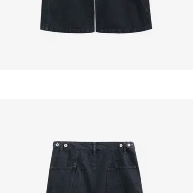 [2 새상품] 폴리테루 1/2 해머데님 워시드블랙