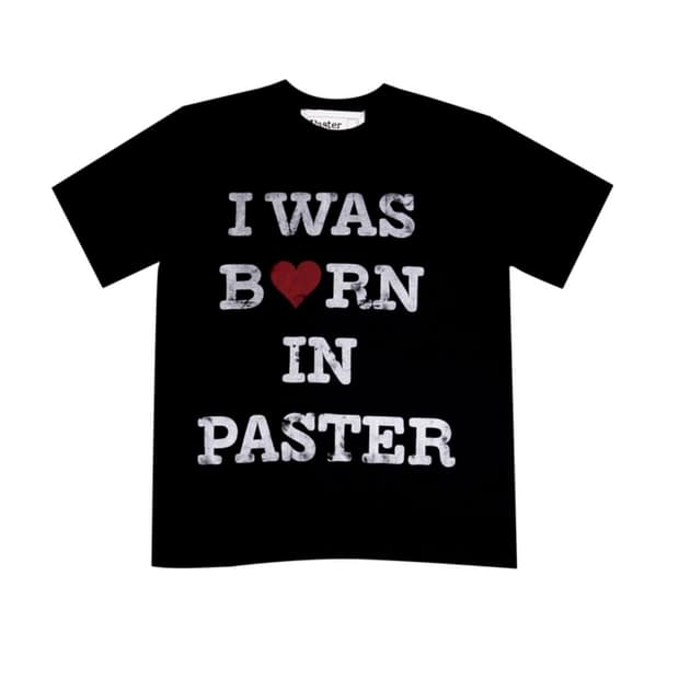 I WAS BORN IN PASTER 프린팅 티셔츠