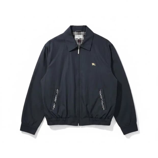 버버리 체크 안감 블루종 자켓 XL