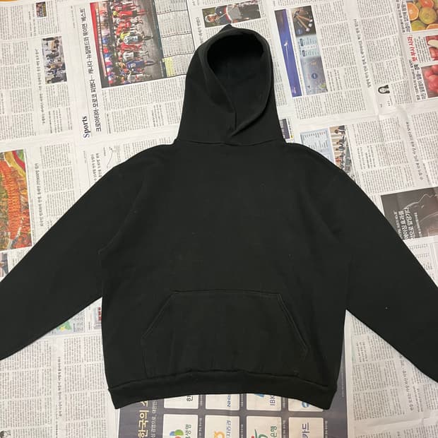 [L] 80s USA 빈티지 러셀 후드 블랙