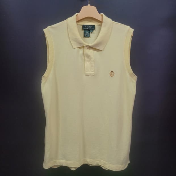 Ralph Lauren 랄프로렌 자수로고 슬리브리스 나시 셔츠