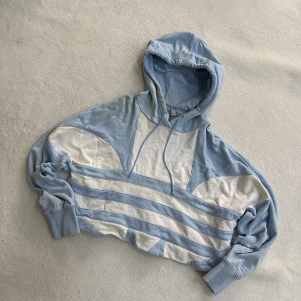 S 아디다스 크롭 후드티 0331T