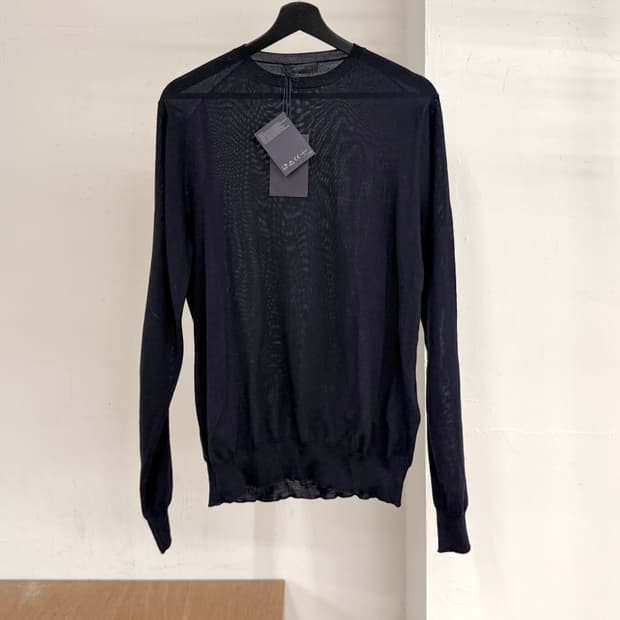 프라다 네이비 크루넥 울 니트