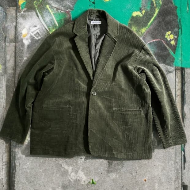 Freak's store 19AW 딥그린 코듀로이 블레이저