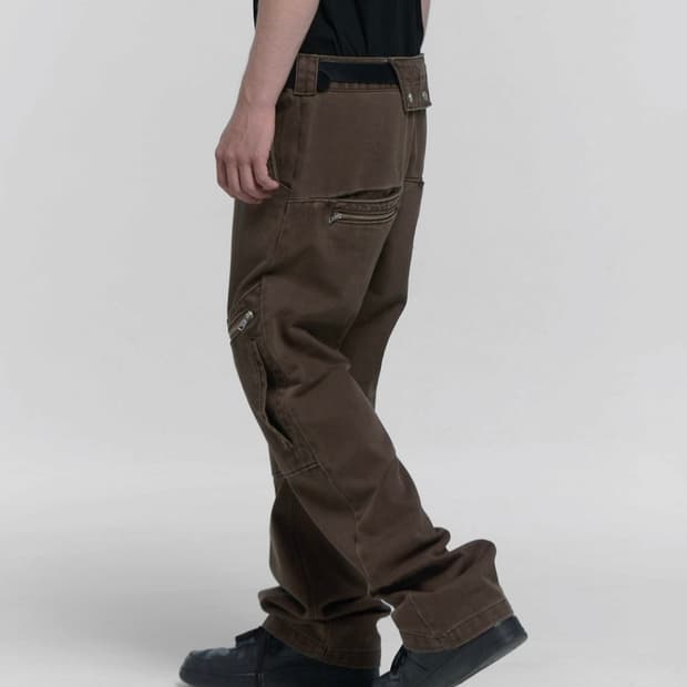 S) 플라스틱 프로덕트 리빌드 팬츠 브라운