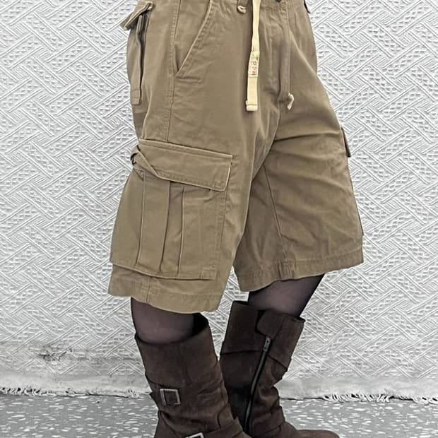 HCO 빈티지 밀리터리 웨스턴 와이드 카고 반바지 C10842