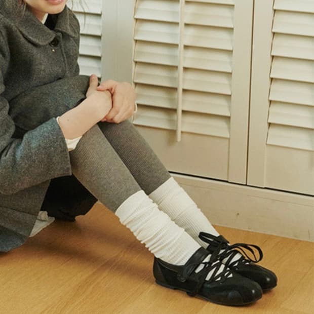 포른른 레이스 스트랩 메리제인 블랙