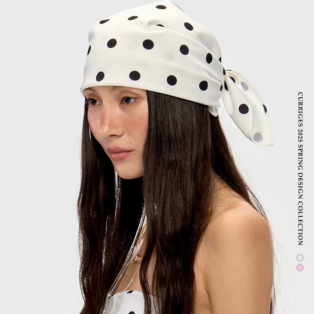 CURRIGES 도트 스카프 모자