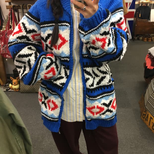 코위찬 니트 집업