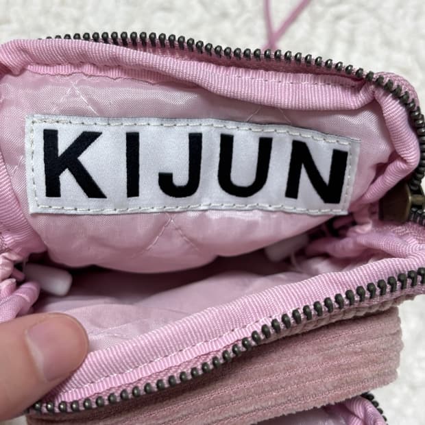  기준(KIJUN) 핑크 코듀로이 미니백