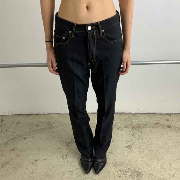 지에다 플레어핏 슬랙스 인디고