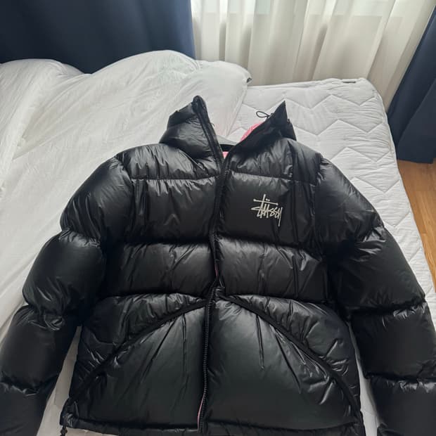 스투시 마이크로 립스탑 다운 파카 블랙 S
