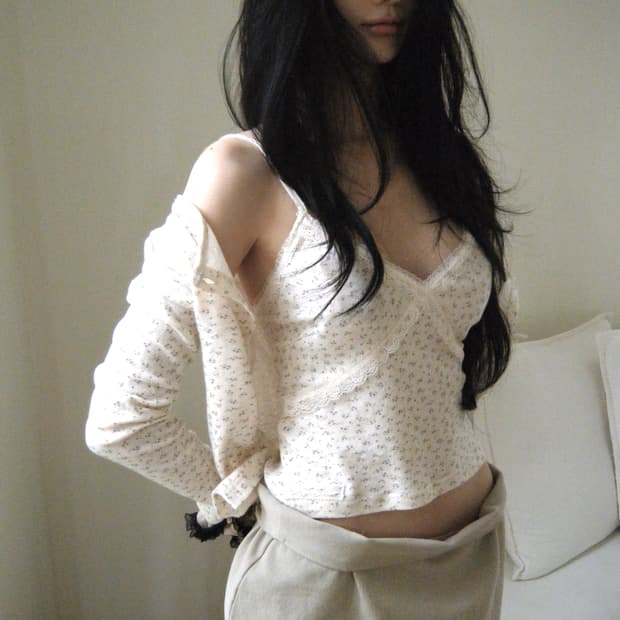Seer love-touched cardigan set_ivory