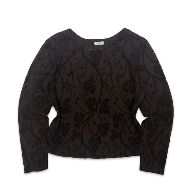 빈티지 브라운 시스루 레이어드 긴팔티